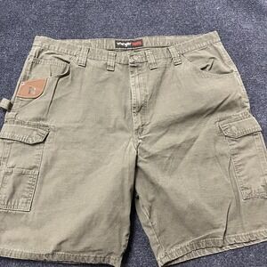 Wrangler Riggs Workwear Shorts Mens 46 Green Cargo Utility Ripstop Outdoor